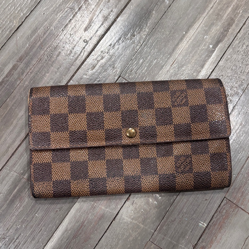 Louis Vuitton Brown Wallet with Gold Button